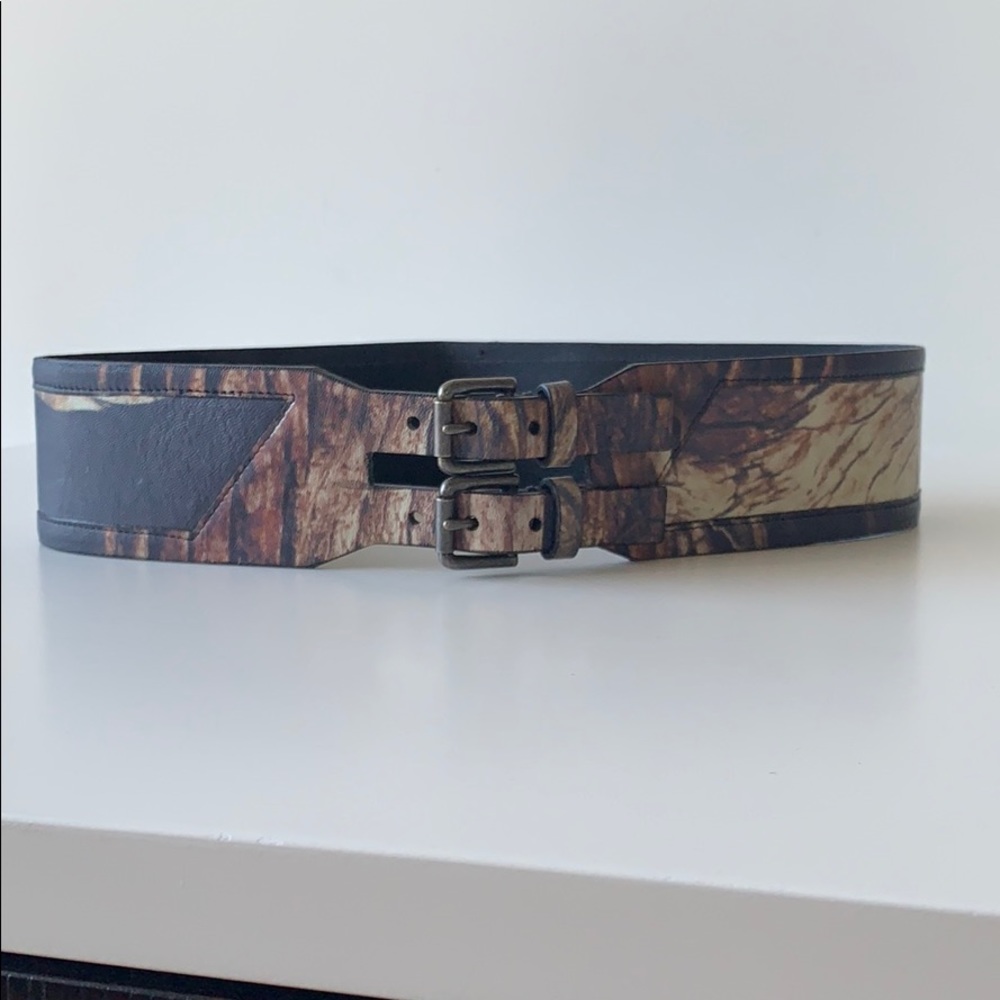 Helmut Lang | Double Buckle Leather Belt